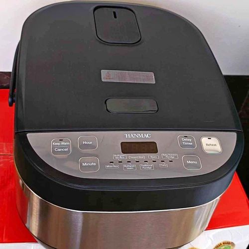 24 hr Time Pre-set Control:🎇HANMAC 5.5L 9-IN-1 Multi-Functional Electric Cooker🦋allows to cook white rice, multigrain mix rice, multigrain steam, steamed meat, traditional porridge, beans, curry, an