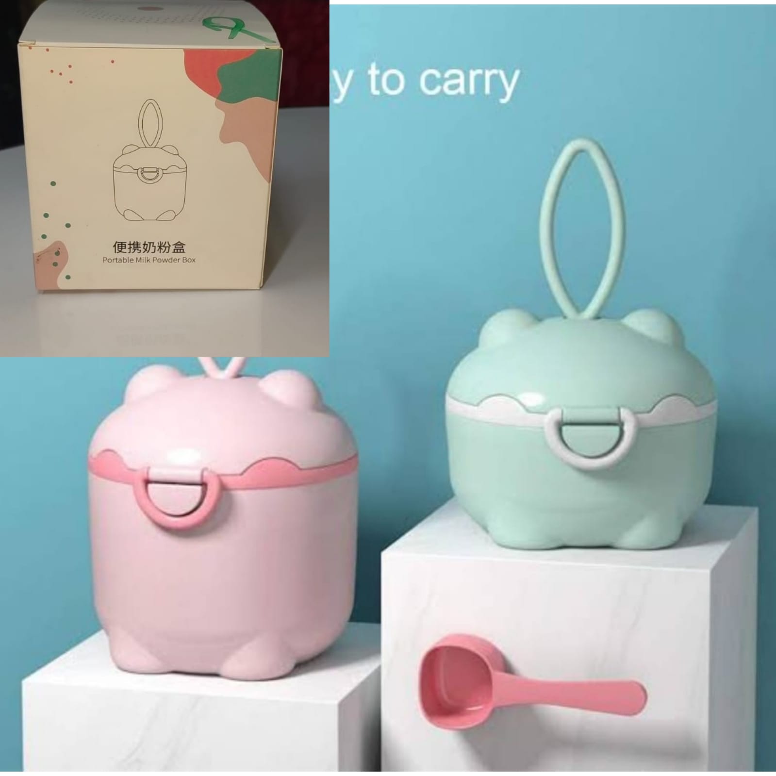 Portable Baby Formula Dispenser & Snack Container - Milk Powder Storage With Carry Handle