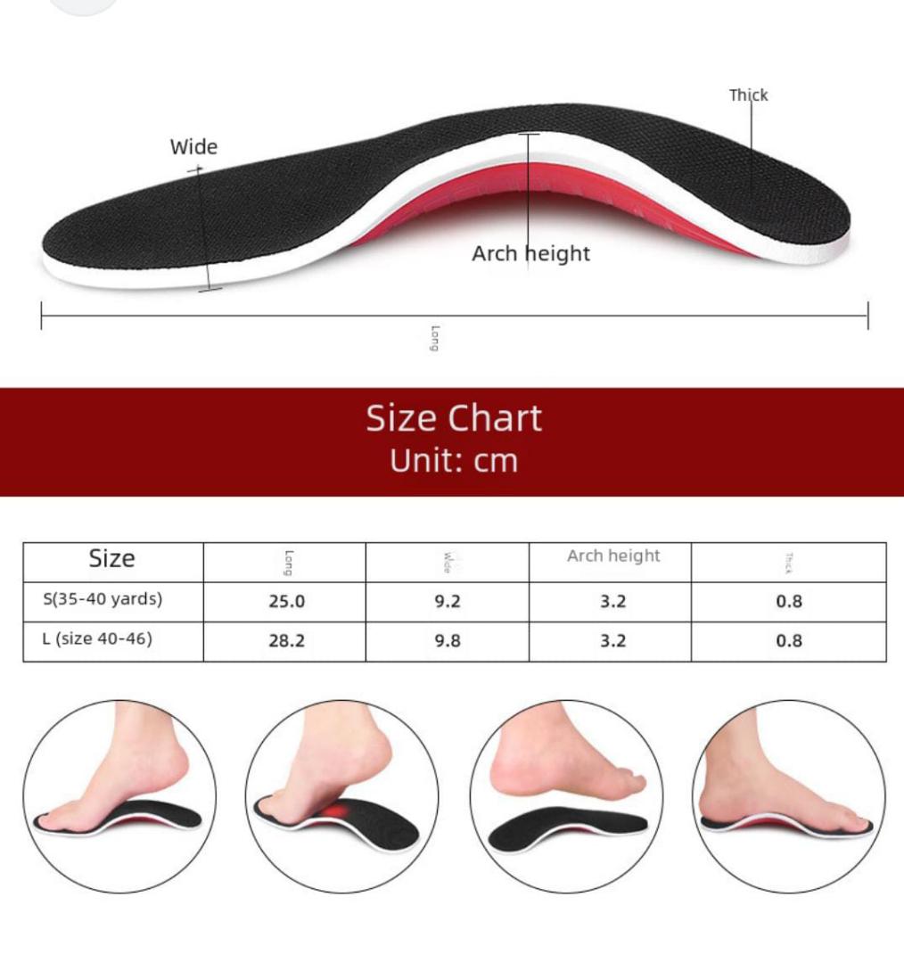 Orthopedic insoles for flat foot, ease pressure on soles, breathable provides cushion cut to size