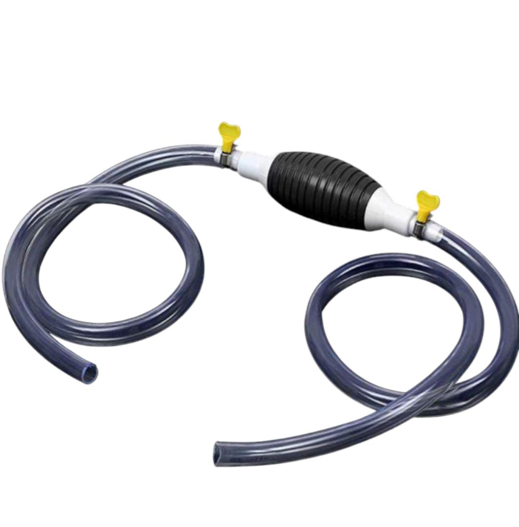 Portible High Flow Siphon Hand Pump, Manual Car Fuel Transfer Pump with Syphon Hose Tube Pipe/Control Valve/Hose Clamps for Lawn Mowers Gas Gasoline Petrol Diesel Oil Liquid Water Fish Tank-200cm
