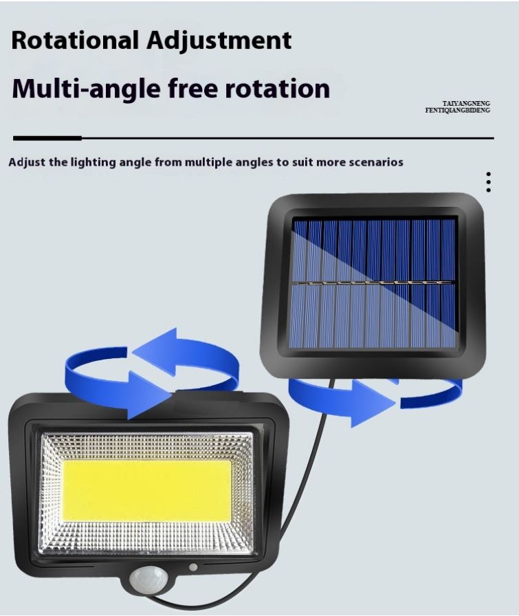 2026 New Solar lights LED SMDLamp, Large Split-Design 100COB Single-Battery Outdoor Remote-Controlled Light / Up to 48 Hours Continuous Operation/Fast Shipping Within 1-5 Days