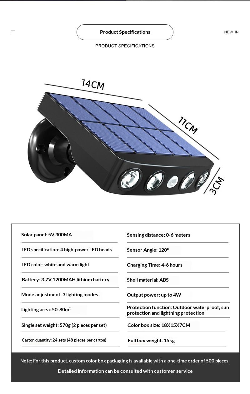 2026New Solar light Radar MonitoriLED SMD Wall-Mounted Garden/Lawn/Outdoor Light Up to 48 hours of continuous illumination Long-lasting battery Waterproof outdoor design Fast shipping within 1-5 days