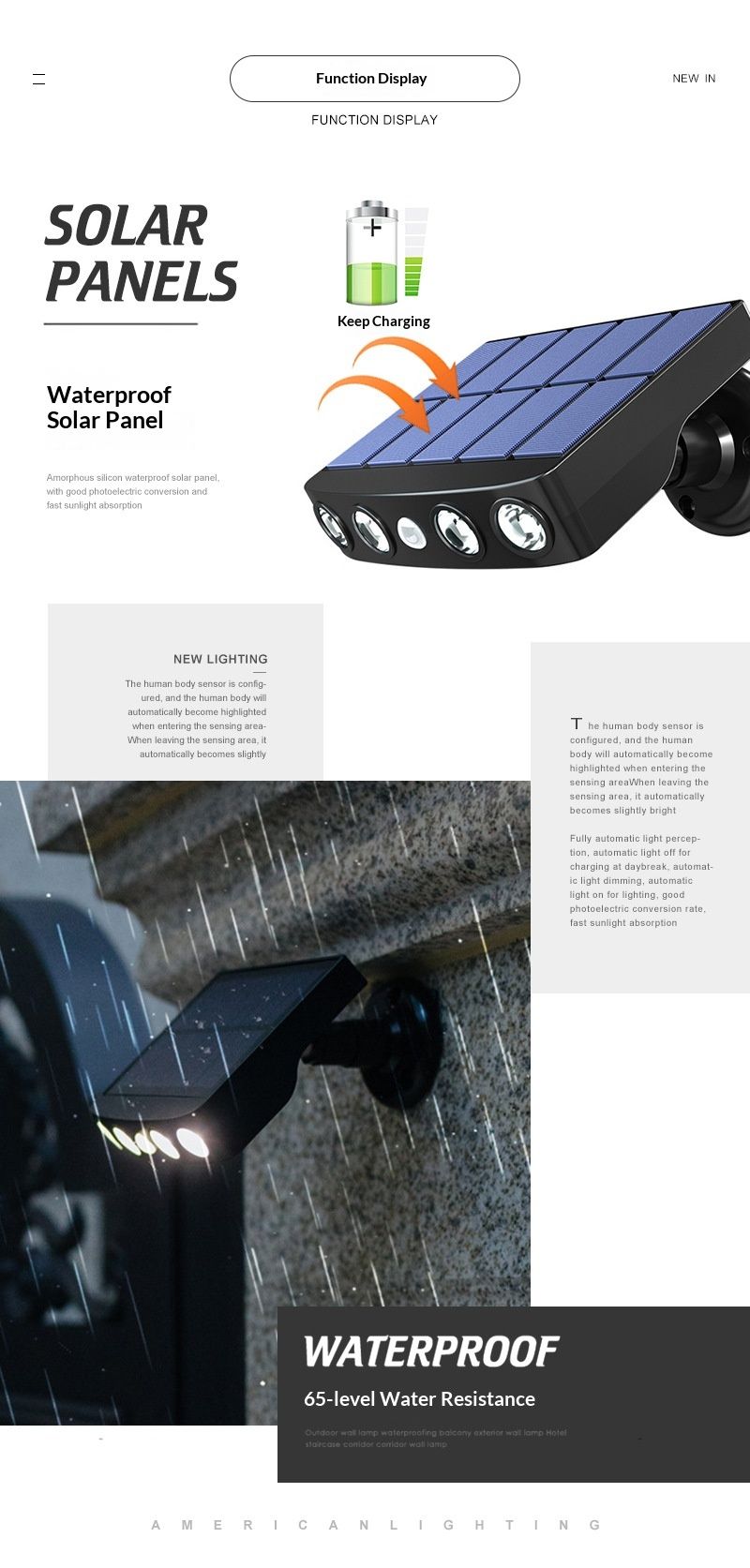 2026New Solar light Radar MonitoriLED SMD Wall-Mounted Garden/Lawn/Outdoor Light Up to 48 hours of continuous illumination Long-lasting battery Waterproof outdoor design Fast shipping within 1-5 days