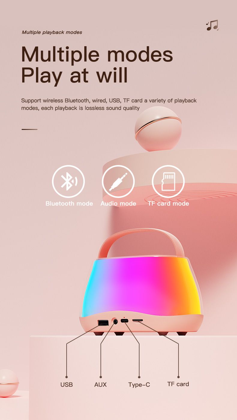 2026 New Wireless Bluetooth Portable Speaker
Home or Outdoor KTV, Magic Voice Effects, Dual Microphone Duet, RGB Lights
1-5 Days Fast Shipping