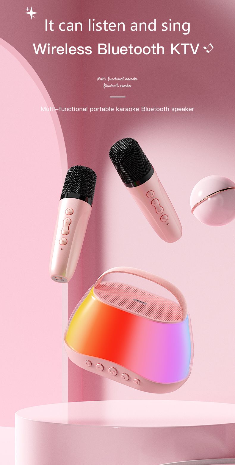 2026 New Wireless Bluetooth Portable Speaker
Home or Outdoor KTV, Magic Voice Effects, Dual Microphone Duet, RGB Lights
1-5 Days Fast Shipping