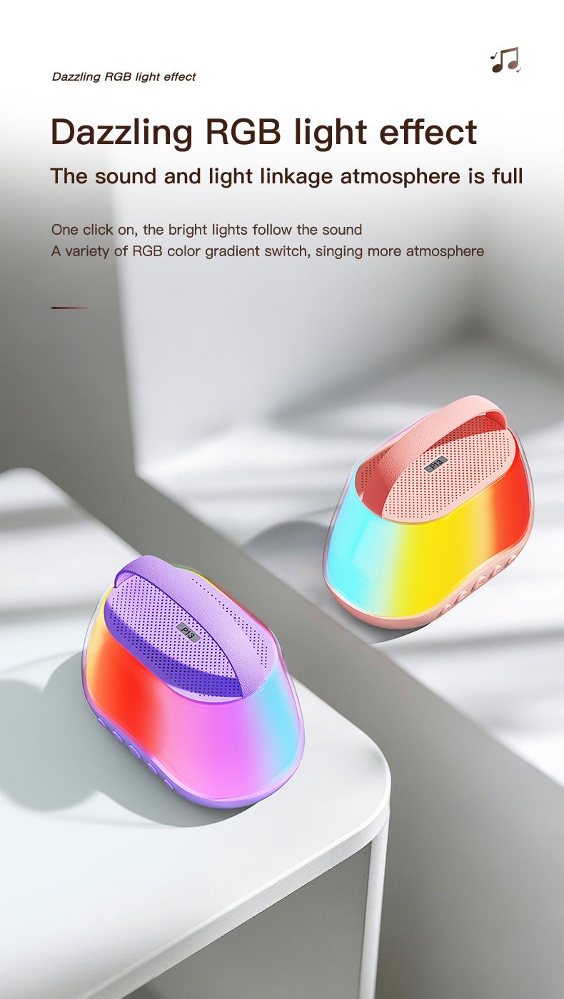 2026 New Wireless Bluetooth Portable Speaker
Home or Outdoor KTV, Magic Voice Effects, Dual Microphone Duet, RGB Lights
1-5 Days Fast Shipping