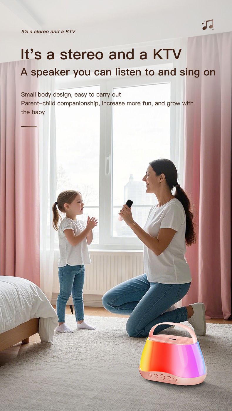 2026 New Wireless Bluetooth Portable Speaker
Home or Outdoor KTV, Magic Voice Effects, Dual Microphone Duet, RGB Lights
1-5 Days Fast Shipping