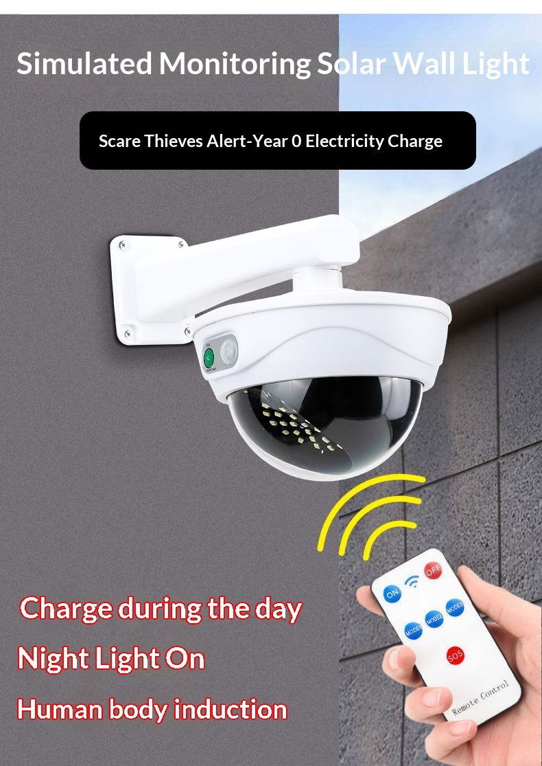 2026 New Solar Outdoor LightSMDEuropean Streetlight Design Simulated Surveillance Camera Anti-Theft 34 LED Smart Sensor Outdoor Light Suitable for Courtyards, Gardens, Outdoor Areas 1-5Fast Shipping