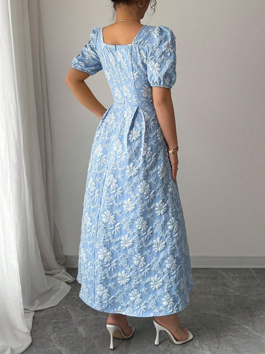 2026 Summer Elegant Dress with Daisy Relief Short Sleeves A-Line Skirt
Super Slimming, Perfect for Commuting, Dates, and Parties