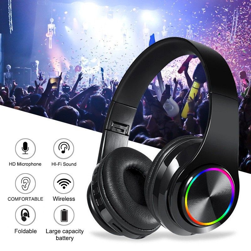 2026 Hot-selling New B39-UV in stock: wireless Bluetooth headphones with breathing lights.compatible with gaming phones and computers.Fast delivery within 1-5 days