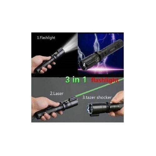 3-in-1 Rechargeable Self-Defense Electric Shock Laser Pointer Torch