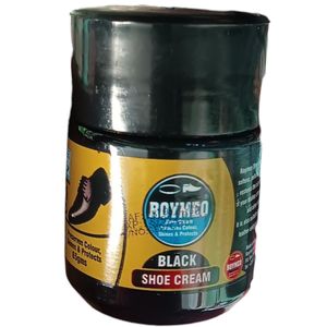 ROYMEO Black Shoe Polishing Cream 65g - Preserves Colours Shines & Protects - For Natural, Synthetic Leather & Plastic Handbags and other Articles Boots Conditioner
