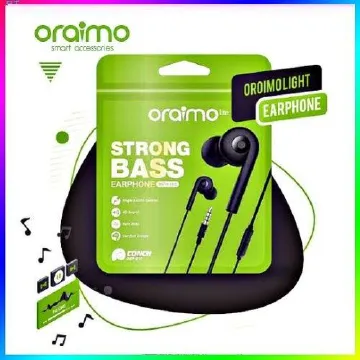 Original Oraimo wired Earphones with Strong Pure Bass, HD Sound with Mic, ultimate comfort eartips
