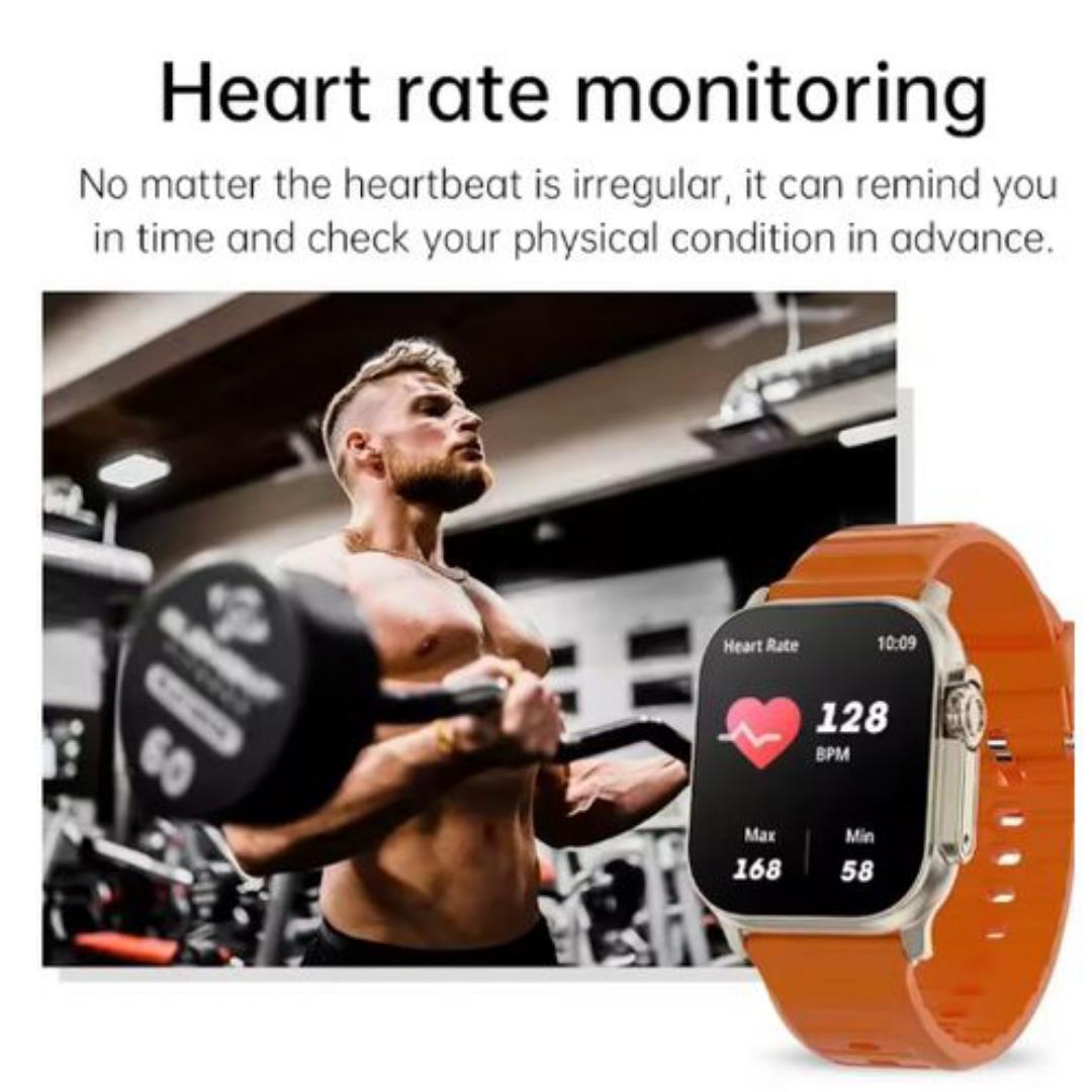 New wrist Unisex Ladies Men Smartwatch T900Ultra Big Silver Smart Watch Green Straps Smartwatch' Touch Screen Bluetooth Durable Waterproof