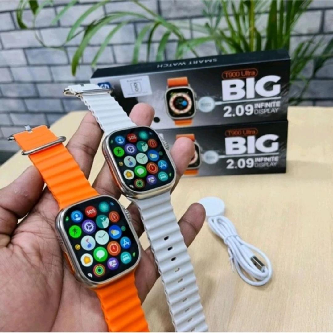 New wrist Unisex Ladies Men Smartwatch T900Ultra Big Silver Smart Watch Green Straps Smartwatch' Touch Screen Bluetooth Durable Waterproof