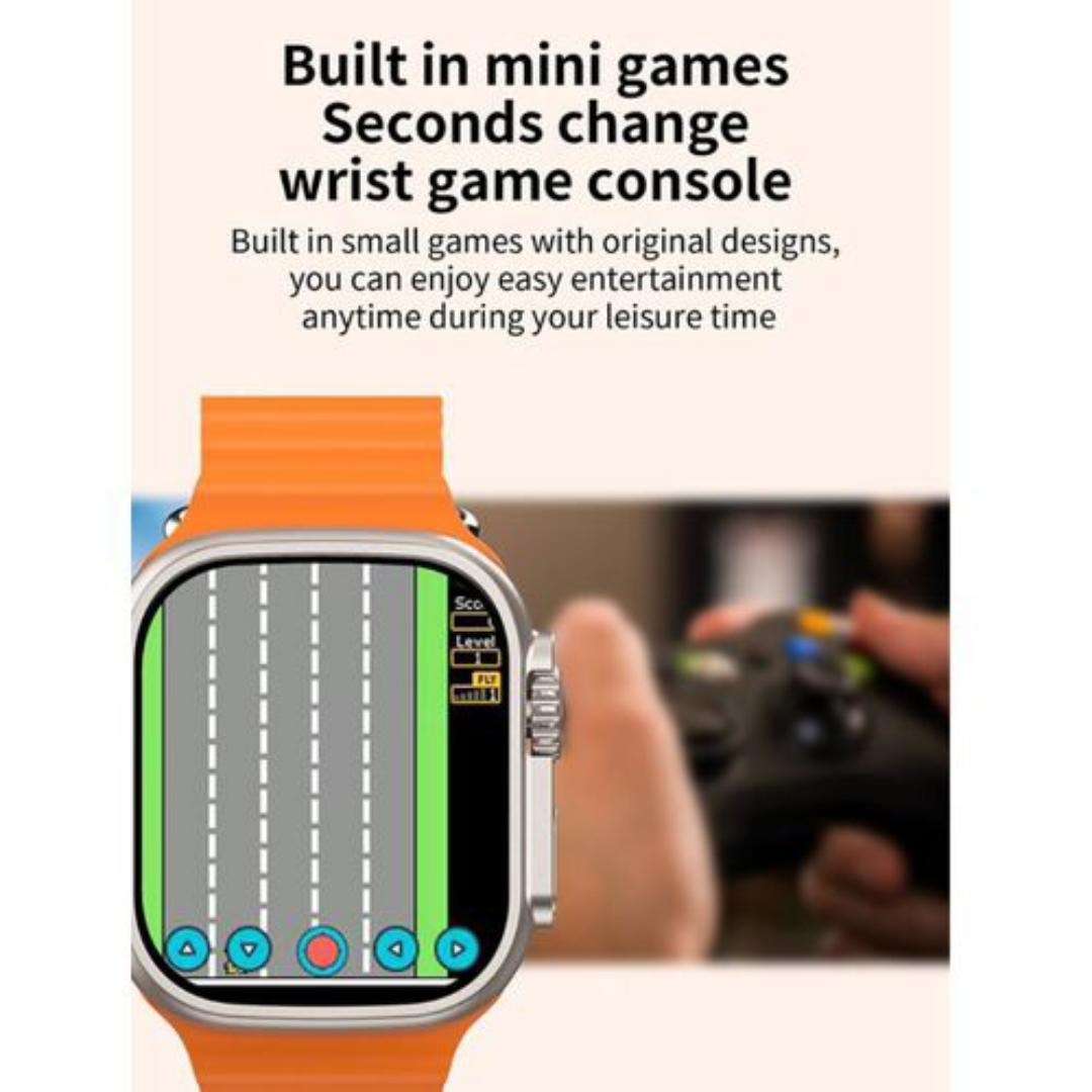 New wrist Unisex Ladies Men Smartwatch T900Ultra Big Silver Smart Watch Green Straps Smartwatch' Touch Screen Bluetooth Durable Waterproof