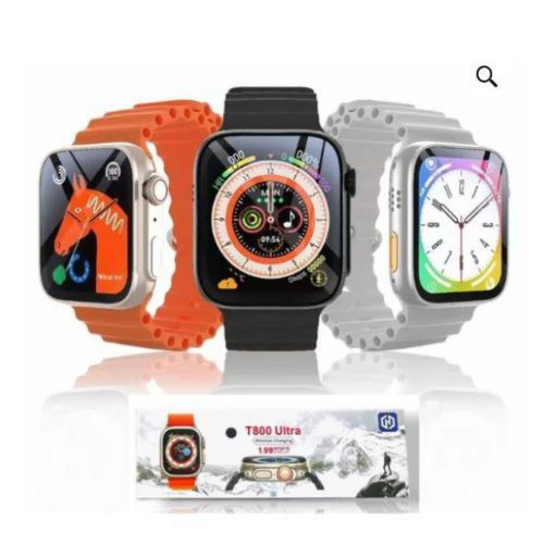 New wrist Unisex Ladies Men Smartwatch T900Ultra Big Silver Smart Watch Green Straps Smartwatch' Touch Screen Bluetooth Durable Waterproof
