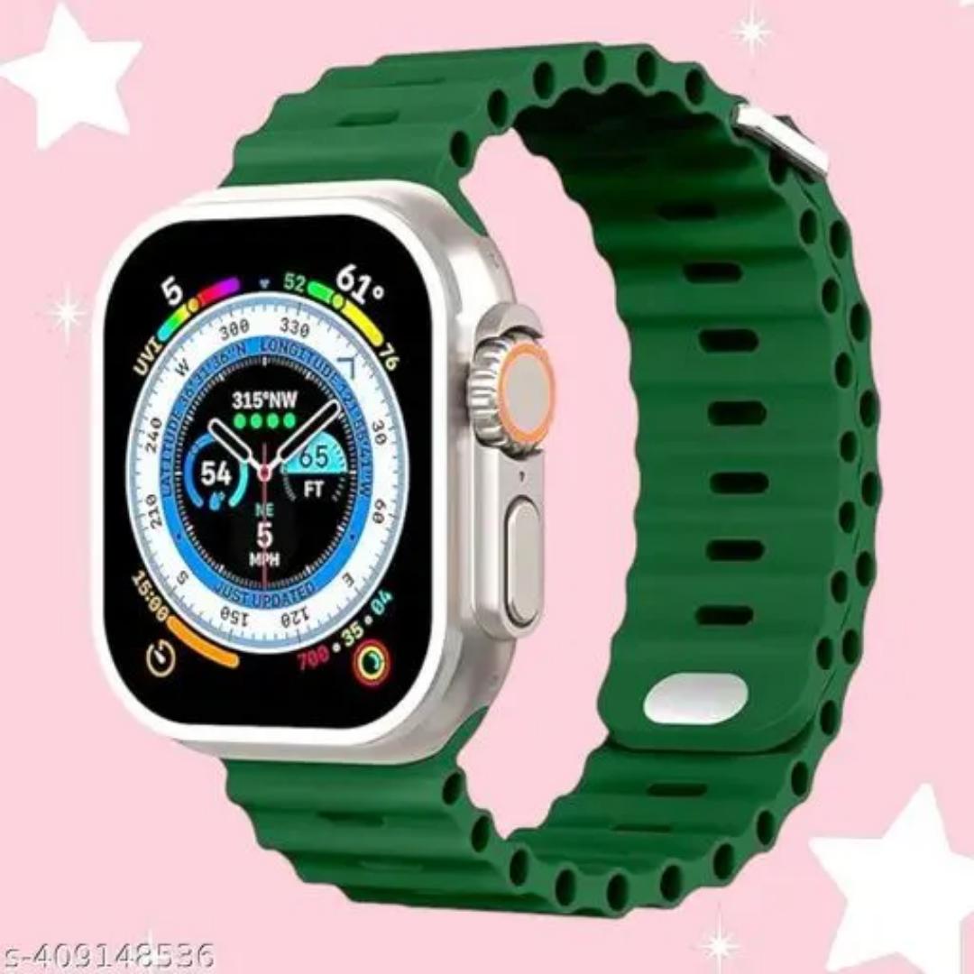 New wrist Unisex Ladies Men Smartwatch T900Ultra Big Silver Smart Watch Green Straps Smartwatch' Touch Screen Bluetooth Durable Waterproof