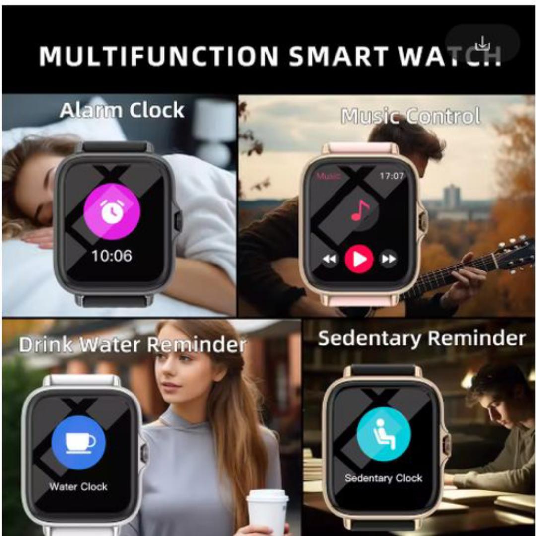 New wrist Unisex Ladies Men Smartwatch T900Ultra Big Silver Smart Watch Green Straps Smartwatch' Touch Screen Bluetooth Durable Waterproof