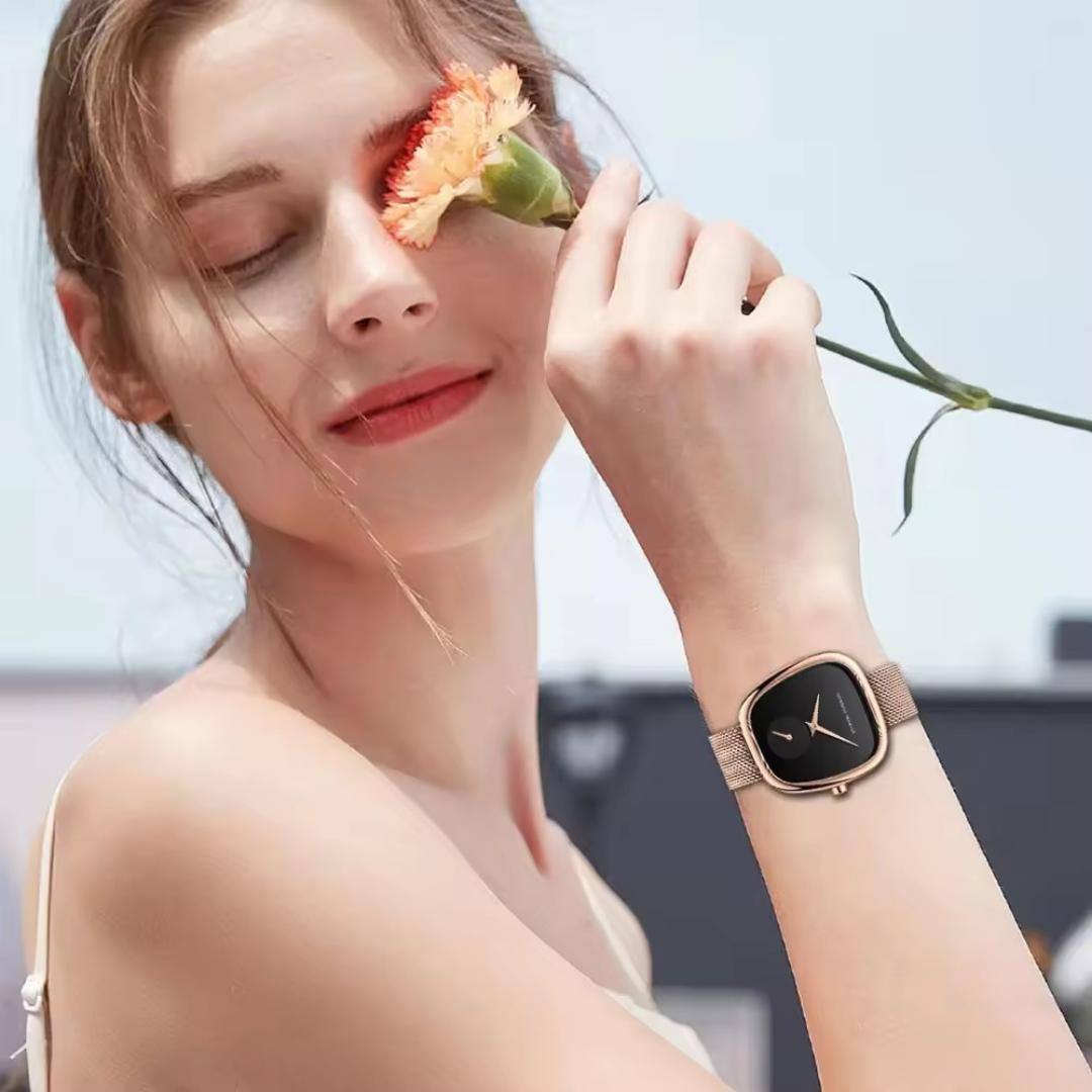 POEDAGAR 783 Ladies Elegant  Women'S Fashion Business waterproof Timepiece, Silver Watch with a Stainless Steel Mesh Band, Quartz Movement, Perfect for Romantic Gifts on Special Dates for ladies