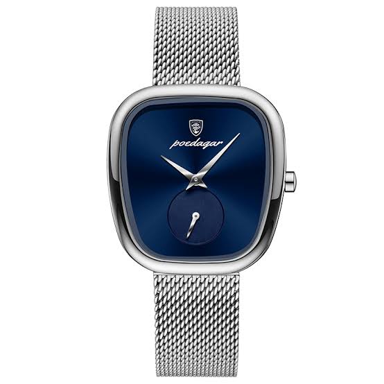 POEDAGAR 783 Ladies Elegant  Women'S Fashion Business waterproof Timepiece, Silver Watch with a Stainless Steel Mesh Band, Quartz Movement, Perfect for Romantic Gifts on Special Dates for ladies