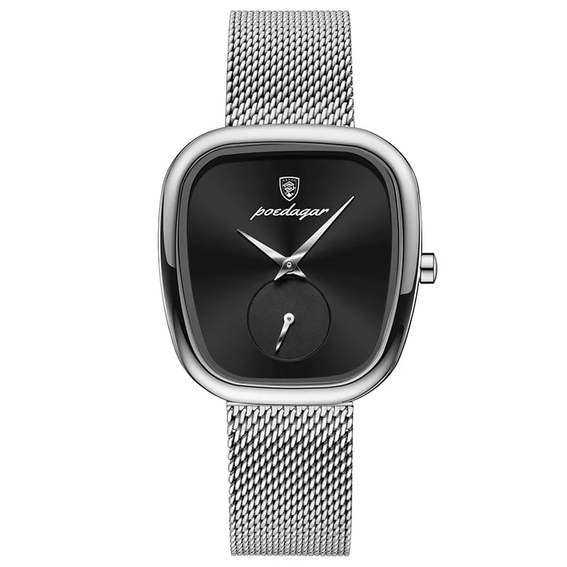 POEDAGAR 783 Ladies Elegant  Women'S Fashion Business waterproof Timepiece, Silver Watch with a Stainless Steel Mesh Band, Quartz Movement, Perfect for Romantic Gifts on Special Dates for ladies