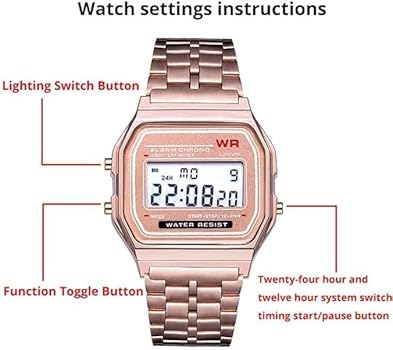 Casio Vintage Watch Couple Combo Watch 2Watches Rosegold+Black F91W Steel Band Watch Retro LED Digital Sports Dial Unisex Military Waterproof Electronic Wrist Band Clock For Ladies Men Business Watch