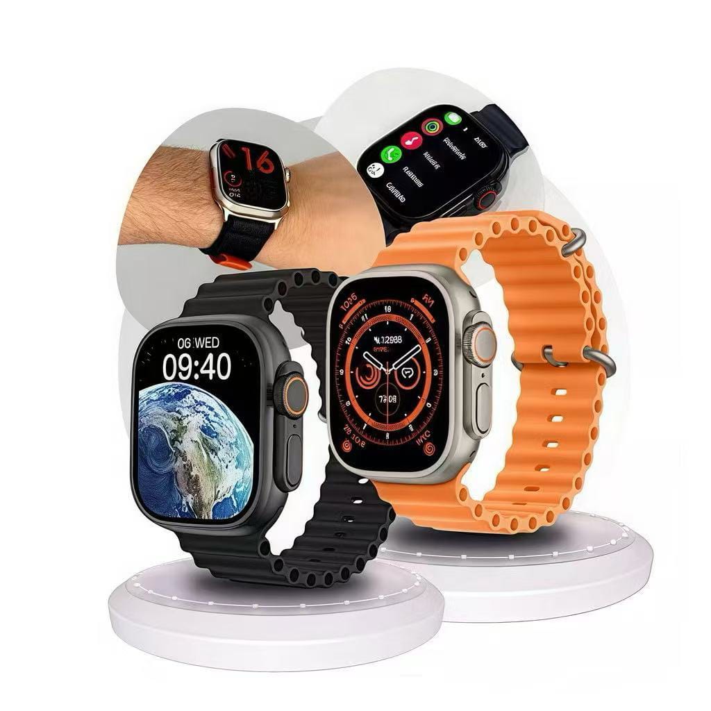 New wrist Unisex Ladies Men Smartwatch T900Ultra Big Silver Smart Watch Green Straps Smartwatch' Touch Screen Bluetooth Durable Waterproof