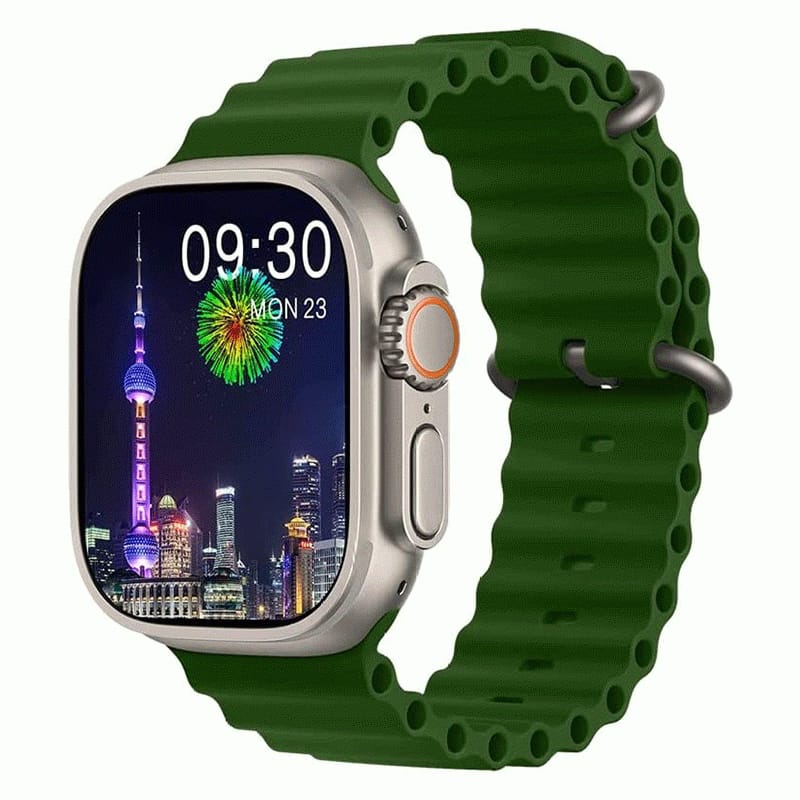 New wrist Unisex Ladies Men Smartwatch T900Ultra Big Silver Smart Watch Green Straps Smartwatch' Touch Screen Bluetooth Durable Waterproof