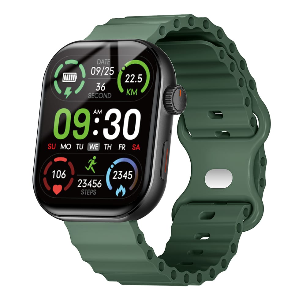 New wrist Unisex Ladies Men Smartwatch T900Ultra Big Silver Smart Watch Green Straps Smartwatch' Touch Screen Bluetooth Durable Waterproof