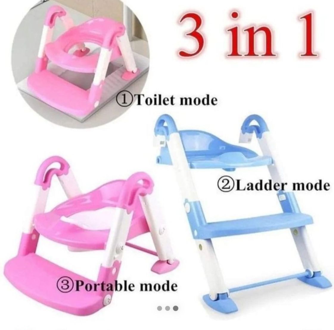 POTTY LADDER. 3 IN 1 Baby Potty Training Ladder & Toilet Seat Trainer, Gripper handles and with anti-skid features, Fosters Your Toddler's Need for Independence