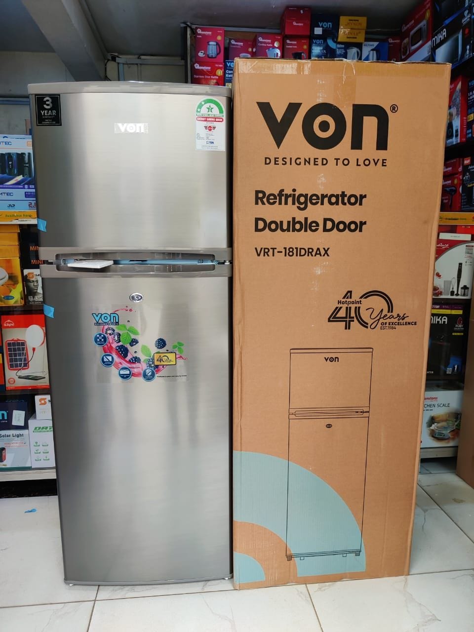 Von Fridge – Where Freshness Meets Style!
Keep your groceries cool and your kitchen cooler with the sleek, energy-efficient Von fridge. Designed for modern living, it offers generous storage, powerful