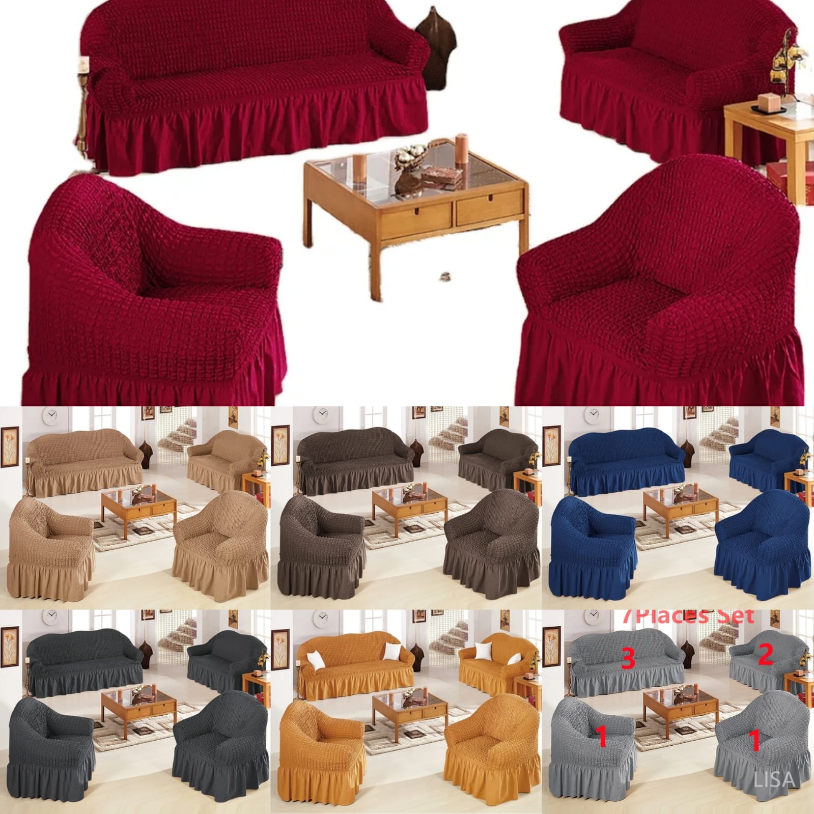 ‼️‼️RESTOCKED & REDUCED! 🤩🔥

✨BUBBLE LOOSE SEAT COVERS✨
Transform your living room with these super stretchy, stylish, and comfy seat covers!

🛋️ Fits 7 seaters – (3:2:1:1)
💥 Now at a price drop!