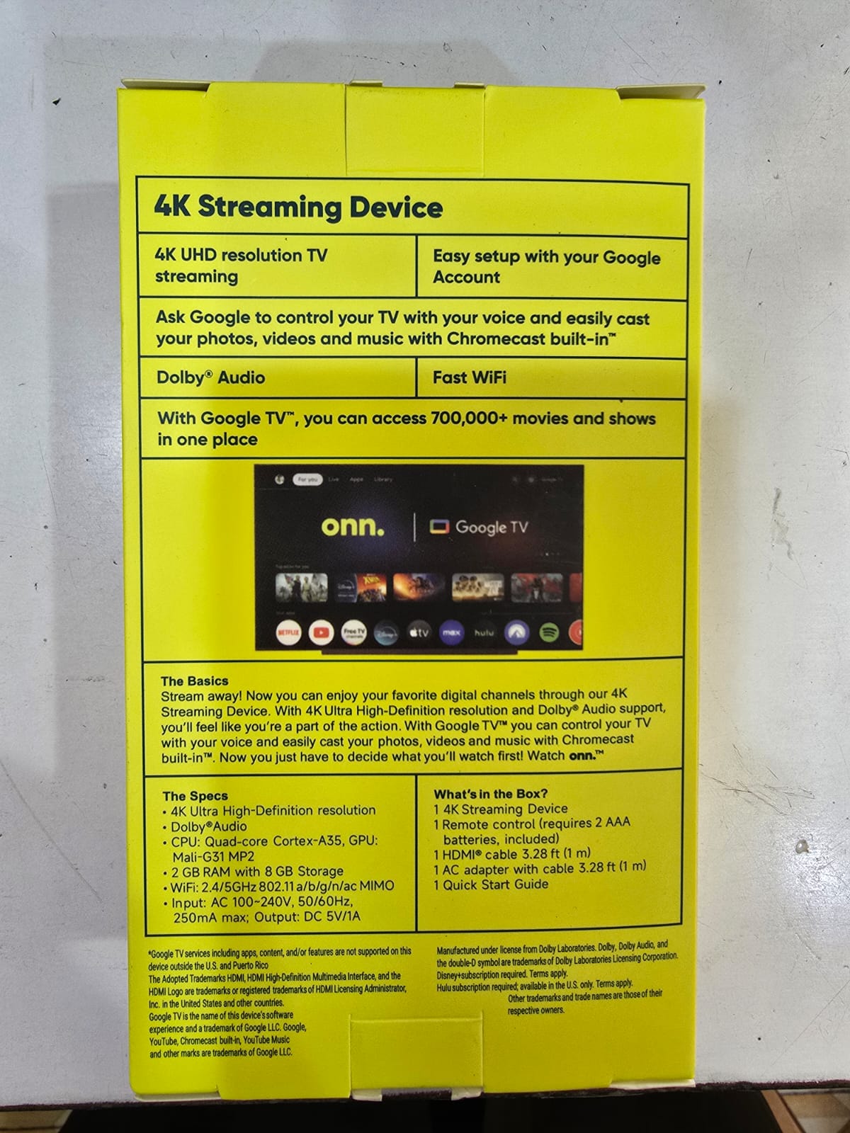 ONN TV Box (2 GB RAM + 8 GB Storage) 📺🔥
Transform your TV into a smart entertainment hub with the ONN TV Box, featuring 2 GB of RAM and 8 GB of built‑in storage. This high‑quality media streaming de