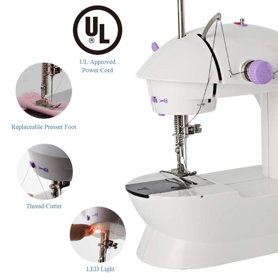 Sewing Machine Portable Mini Desktop Foot Pedal Night Light Household Straight Line Cutter Automatic Winding Mending Mini Household Items