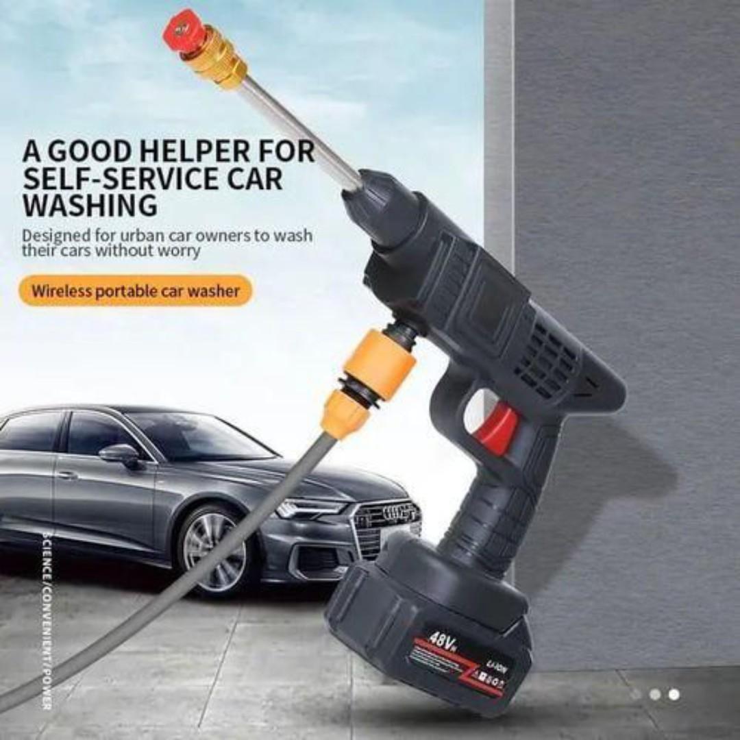 WIRELESS CAR WASH SPRAY GUN MACHINE WITH PORTABLE LITHIUM BATTERY ELECTRIC HIGH PRESSURE WASHER RECHARGEABLE CAR WASH SPRAY GUN- WITH 2 BATTERIES