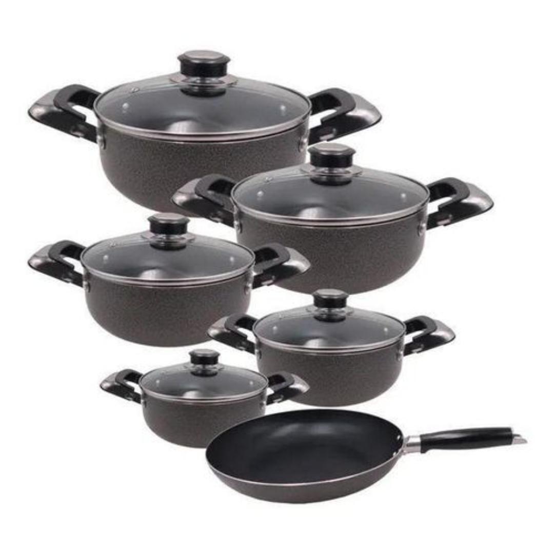 【Promotion】Jamespot 11PCS Aluminum Non-stick Cookware Set Pot Set（5pcs Pots+5pcs lids)+1PC 26CM Pan Cooking Pots Sufuria 18CM+20CM+22CM+24CM+26CM