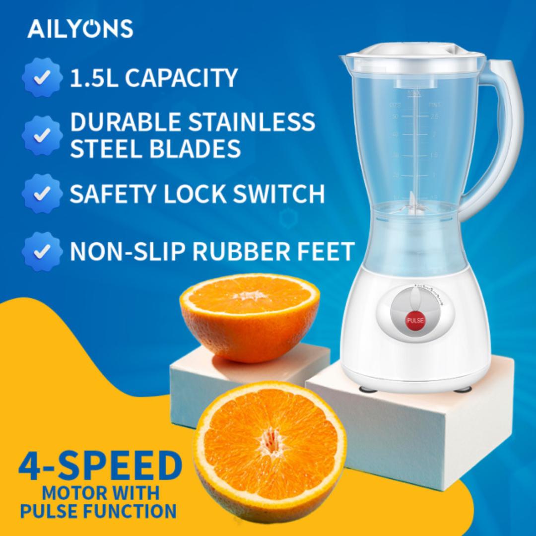 Lyons 2 In 1 Blender With Grinding Machine - 1.5L, Grinder for milling spices, coffee beans, nuts, herbs, etc, Prevent the blender from working unless locked in position