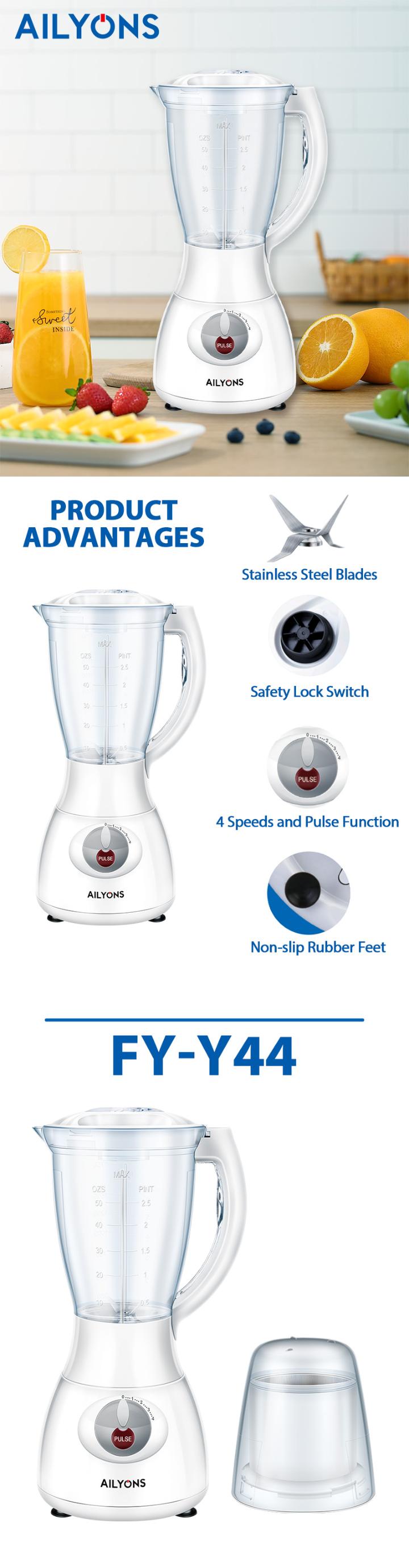 Lyons 2 In 1 Blender With Grinding Machine - 1.5L, Grinder for milling spices, coffee beans, nuts, herbs, etc, Prevent the blender from working unless locked in position
