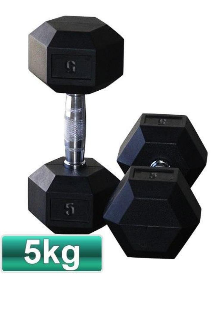 CLEARANCE OFFER 5kg Dumbbells (5 by 5 kg) - Hexagonal Dumbell Body Building Gym/ Home Work Out Weights