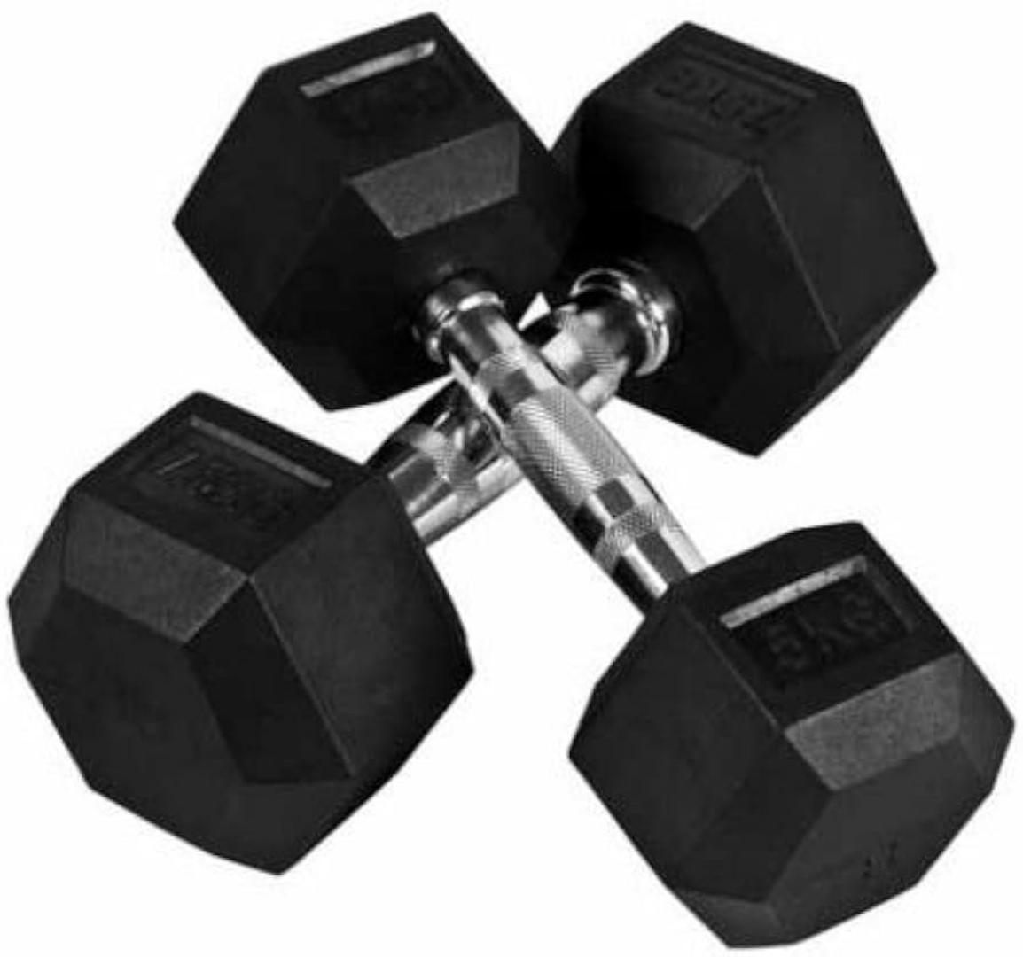 CLEARANCE OFFER 5kg Dumbbells (5 by 5 kg) - Hexagonal Dumbell Body Building Gym/ Home Work Out Weights