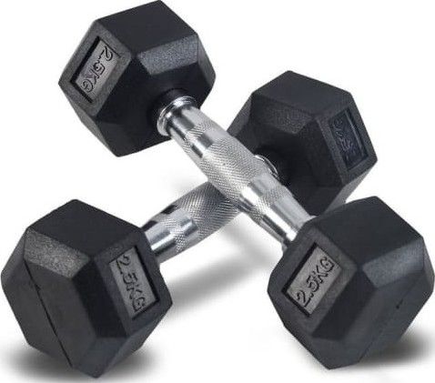 CLEARANCE OFFER 5kg Dumbbells (2.5 by 2.5 kg) - Hexagonal Dumbell Body Building Gym/ Home Work Out Weights