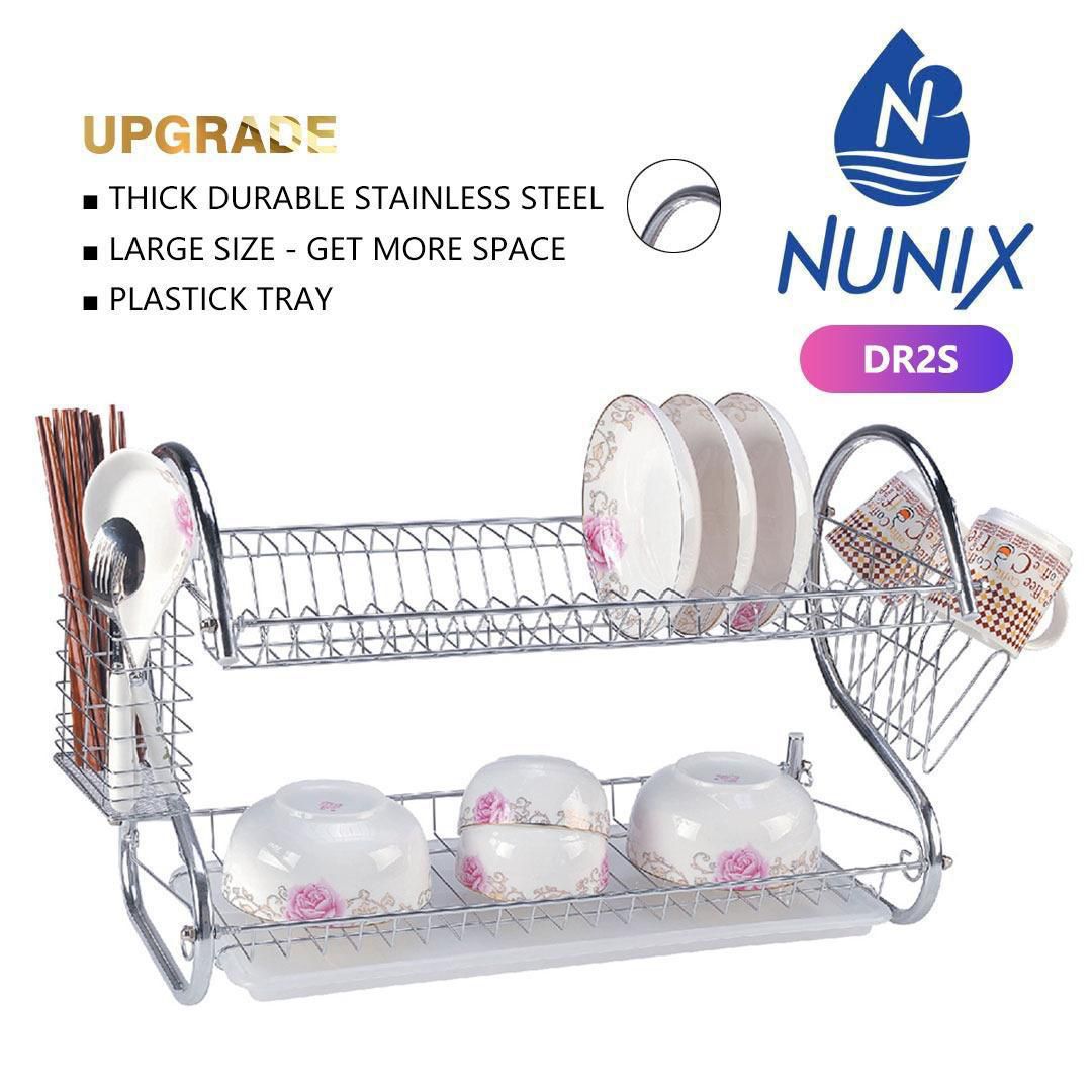 Nunix  304 Stainless Steel Dish Rack . Utensil Dish Drainer Kitchen Storage Organizer, Nunix Dish Rack  With Drain Board