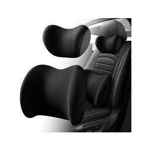 2pcs Car Headrest and Backrest Lumbar Support Set, Memory Foam Neck and Backrest Cushion for Car Seat Comfort, Neck Pain Relief and Waist Support for Long Drives