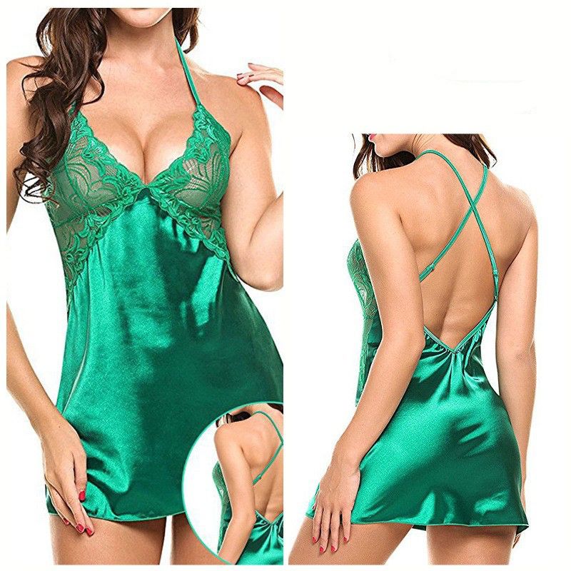 Nightgowns & Sleepshirts New product hot sale Women Nightgowns Satin Lace Sleepwear Nightwear Pyjama Women Home Clothing Sleepwear Black Nightgowns & Sleepshirts lace pajamas Women's comfort black S