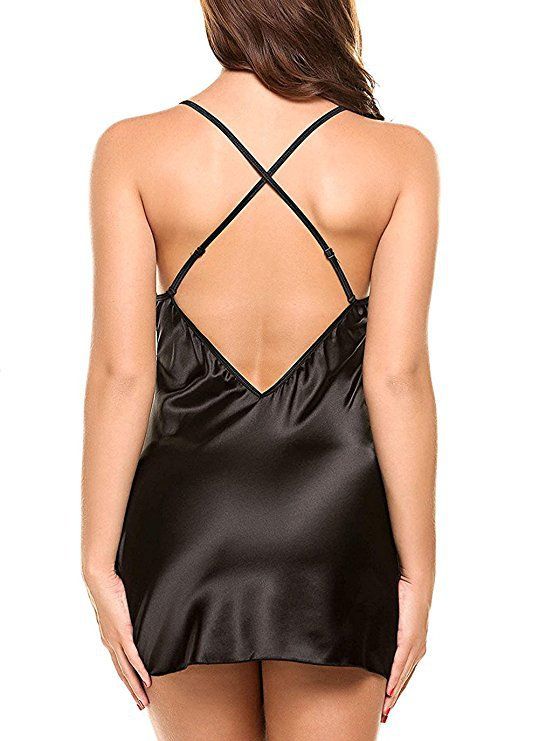 Nightgowns & Sleepshirts New product hot sale Women Nightgowns Satin Lace Sleepwear Nightwear Pyjama Women Home Clothing Sleepwear Black Nightgowns & Sleepshirts lace pajamas Women's comfort black S