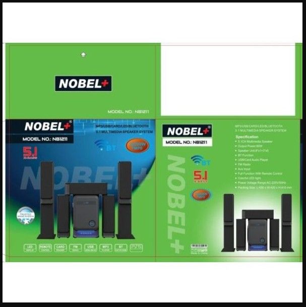 NOBEL+ NB1211 5.1-CHANNEL HOME THEATER SYSTEM WITH 22,000W PMPO
