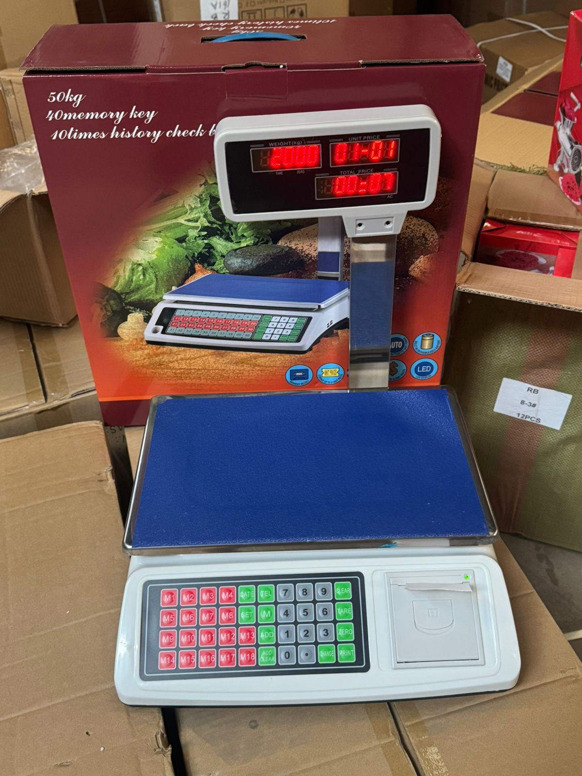 DIGITAL ELECTRONIC WEIGHING SCALE WITH PRINTER – 50KG CAPACITY, 40 MEMORY STORAGE