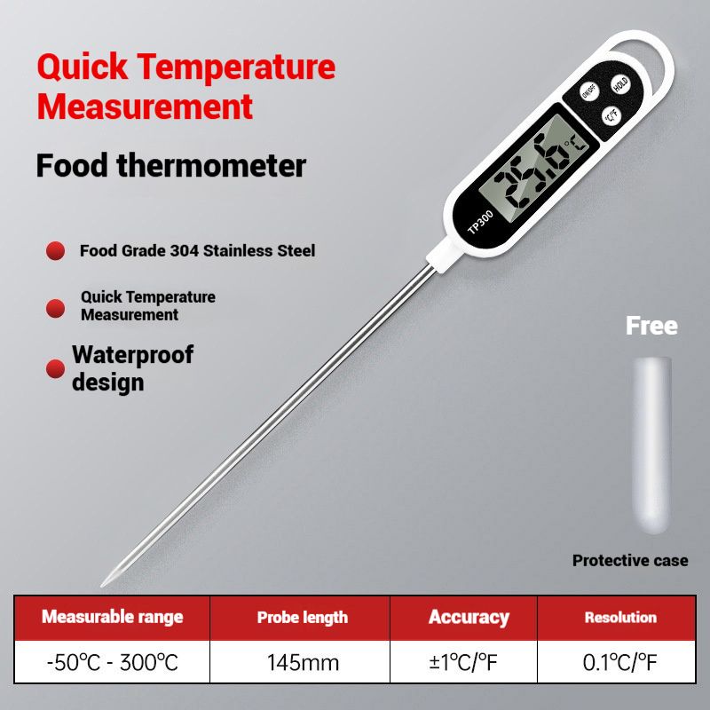 Food temperature water thermometer baking kitchen oil temperature meter water temperature measuring meter milk temperature bread electronic probe