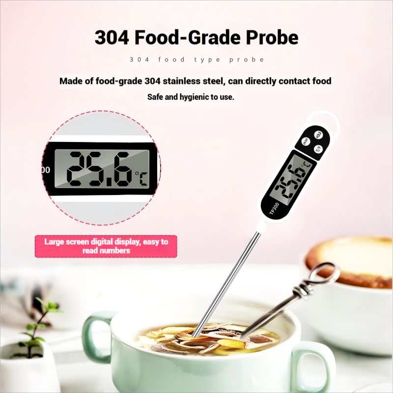 Food temperature water thermometer baking kitchen oil temperature meter water temperature measuring meter milk temperature bread electronic probe